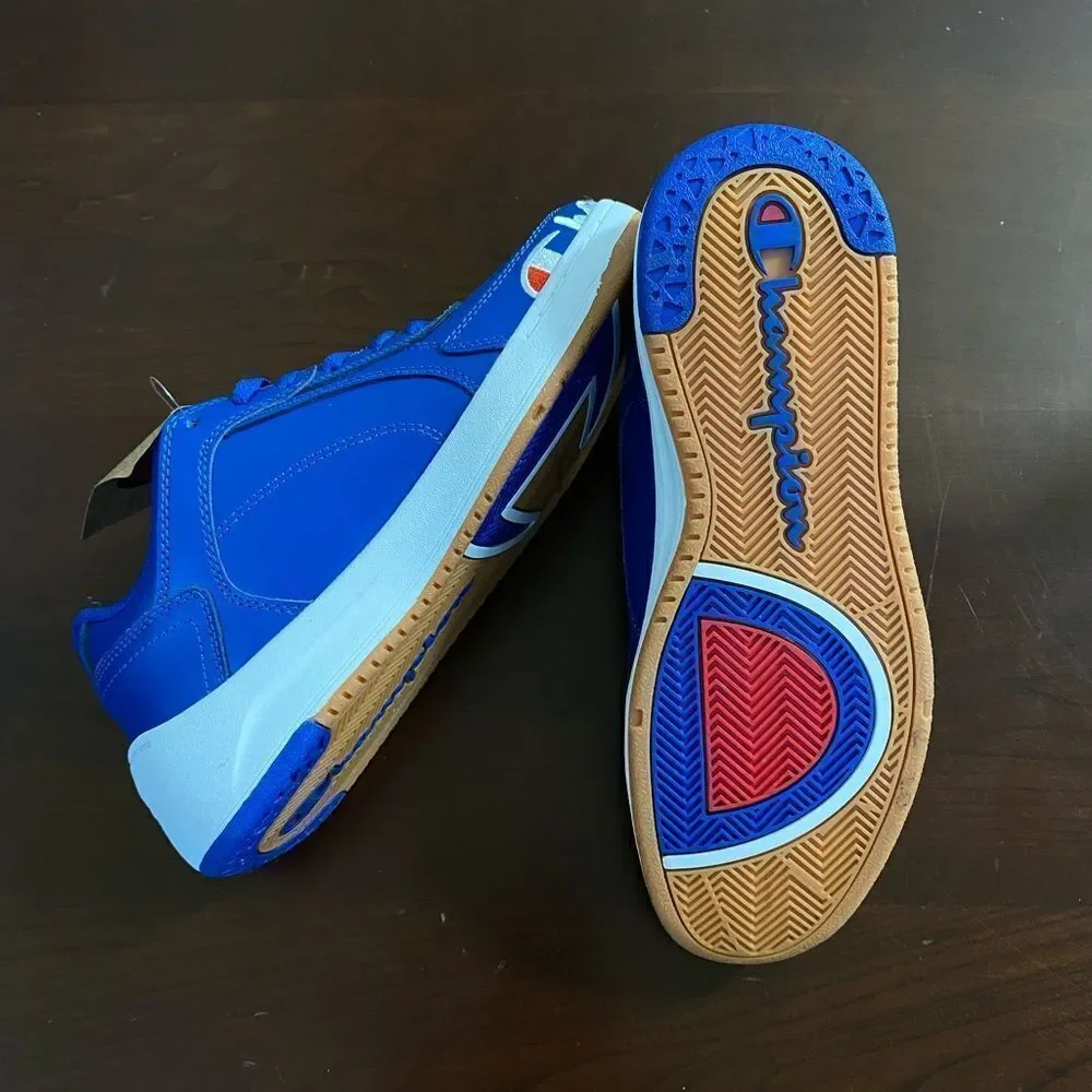 NWT Champion Super C Court Leather Shoe Blue Youth